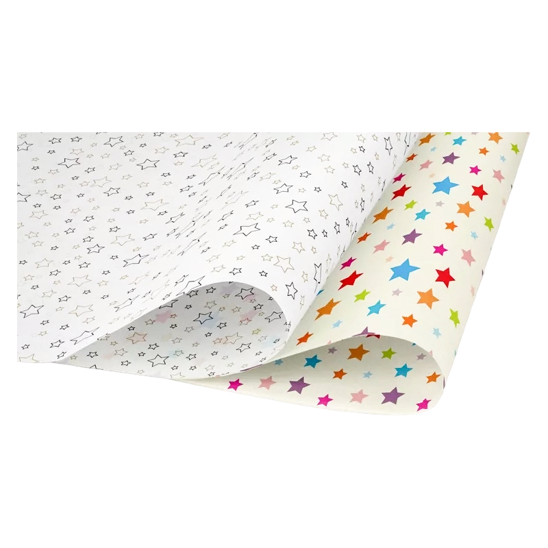 Papel de envolver personalizado con estampado de estrellas de doble cara