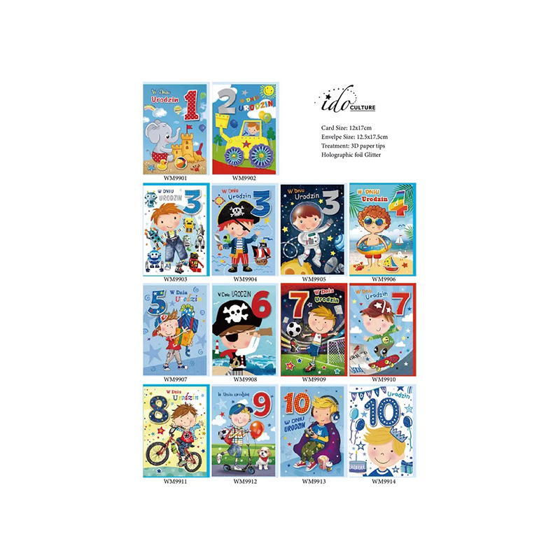 Tarjeta de felicitación de regalo para niños diferentes de Feliz Infancia