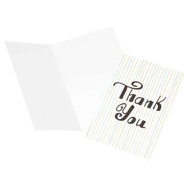 Tarjeta de felicitación impresa colorida con postal personalizada