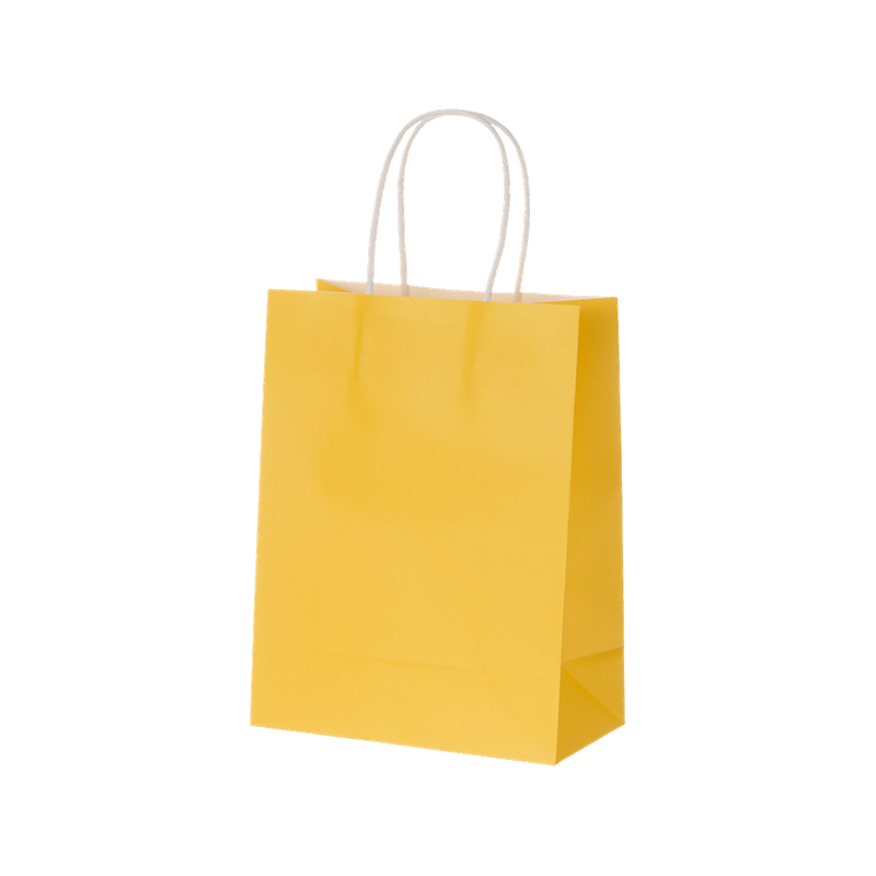 Bolsas de compras de papel Kraft de color caramelo con asas de papel retorcidas