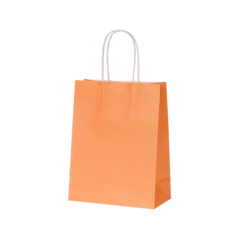 Bolsas de compras de papel Kraft de color caramelo con asas de papel retorcidas