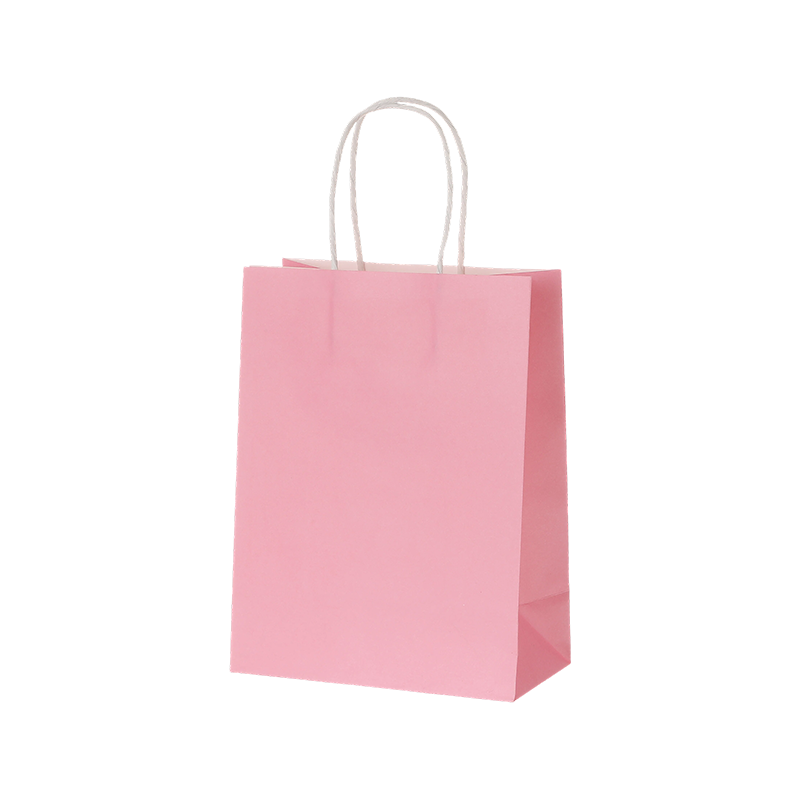 Bolsas de compras de papel Kraft de color caramelo con asas de papel retorcidas