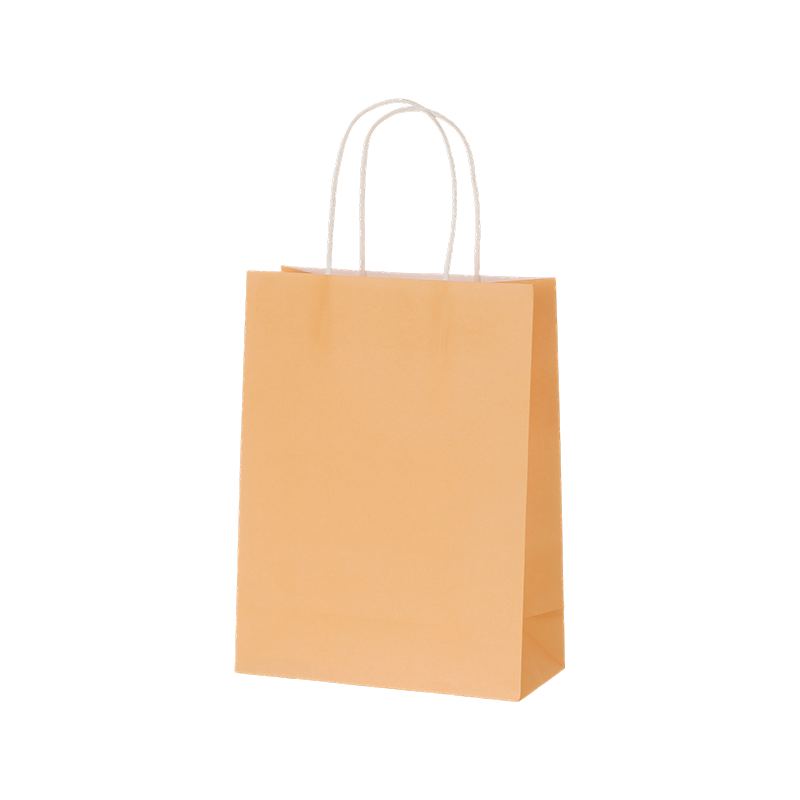 Bolsas de compras de papel Kraft de color caramelo con asas de papel retorcidas
