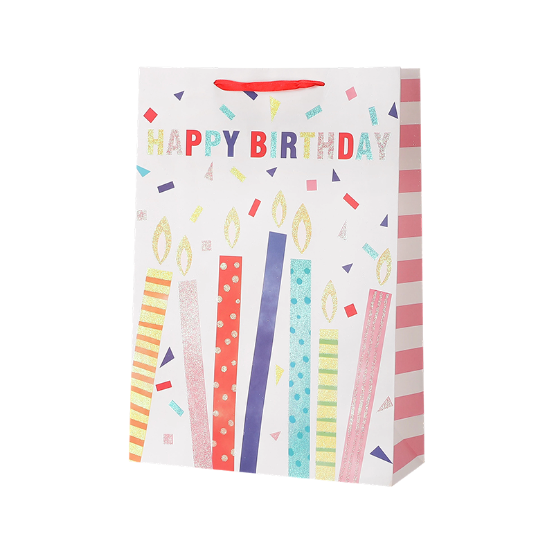 Bolsas de regalo de cumpleaños Kraft con asas Favores de fiesta