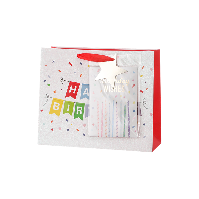 Bolsas de regalo de cumpleaños Kraft con asas Favores de fiesta