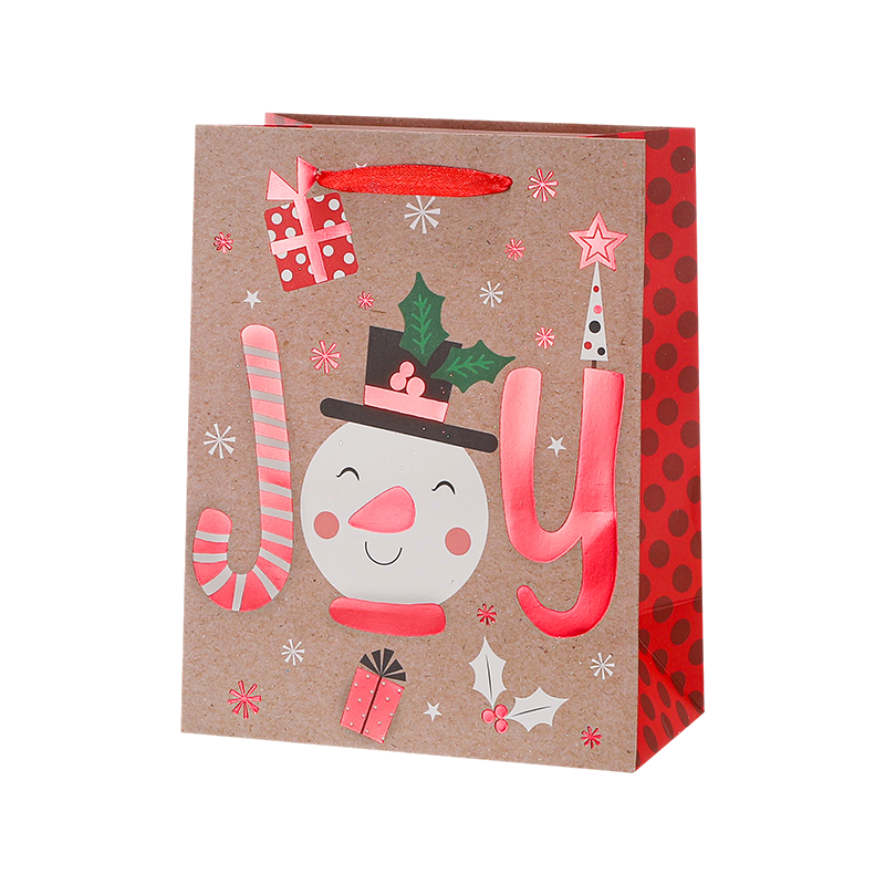 Bolsa de regalo de papel Kraft impresa Navidad decorativa de temporada
