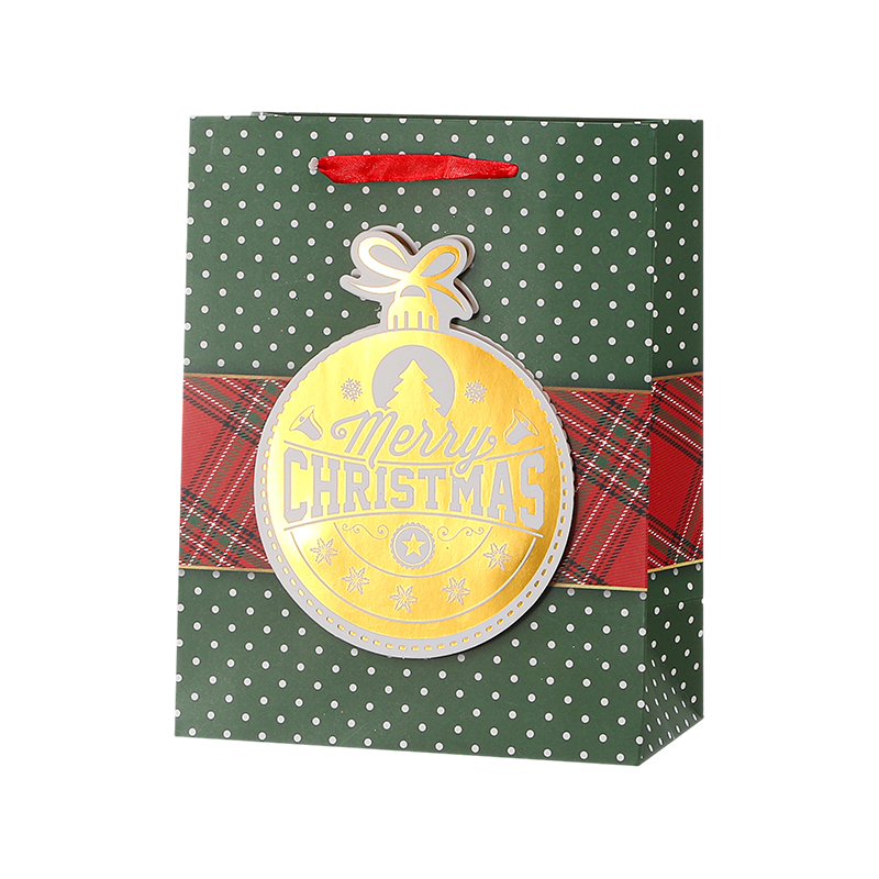 Bolsa de regalo de papel Kraft impresa Navidad decorativa de temporada