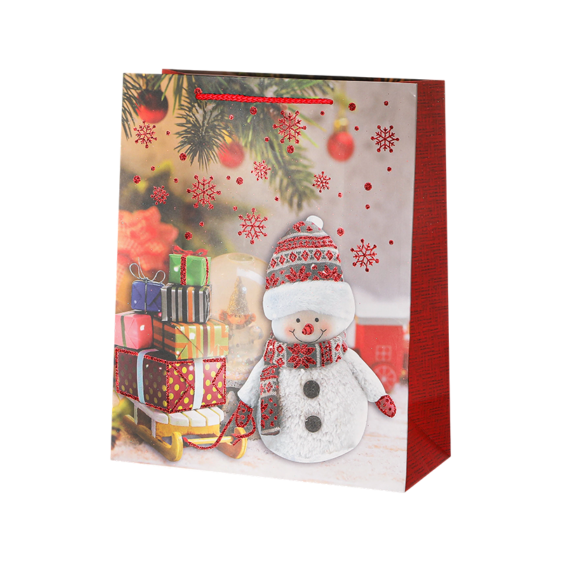 Bolsa de regalo de papel Kraft impresa Navidad decorativa de temporada