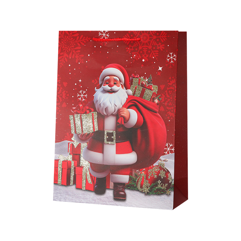 Bolsa de regalo de papel Kraft impresa Navidad decorativa de temporada